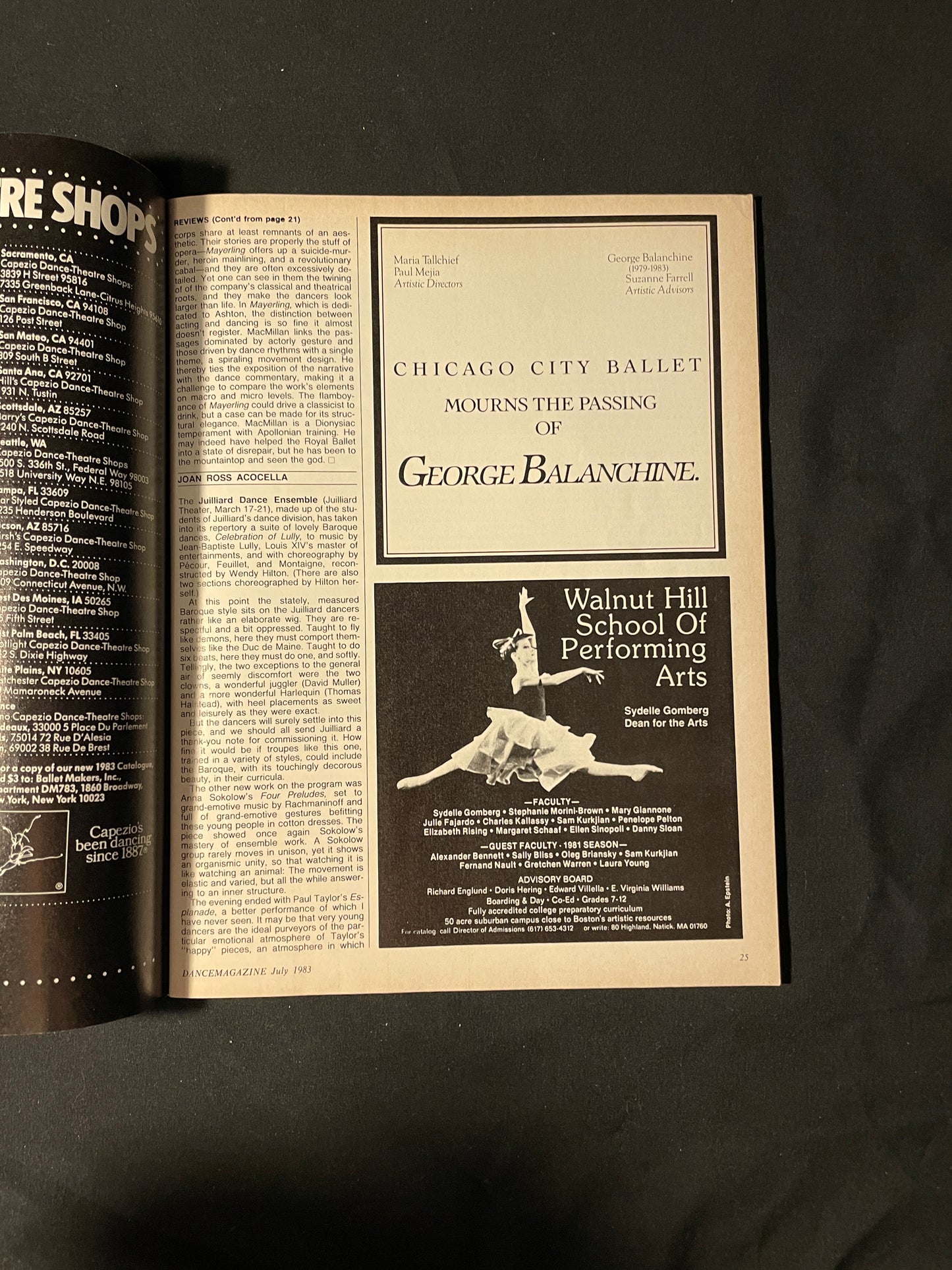 Dance Magazine 1983 Celebrating George Balanchine
