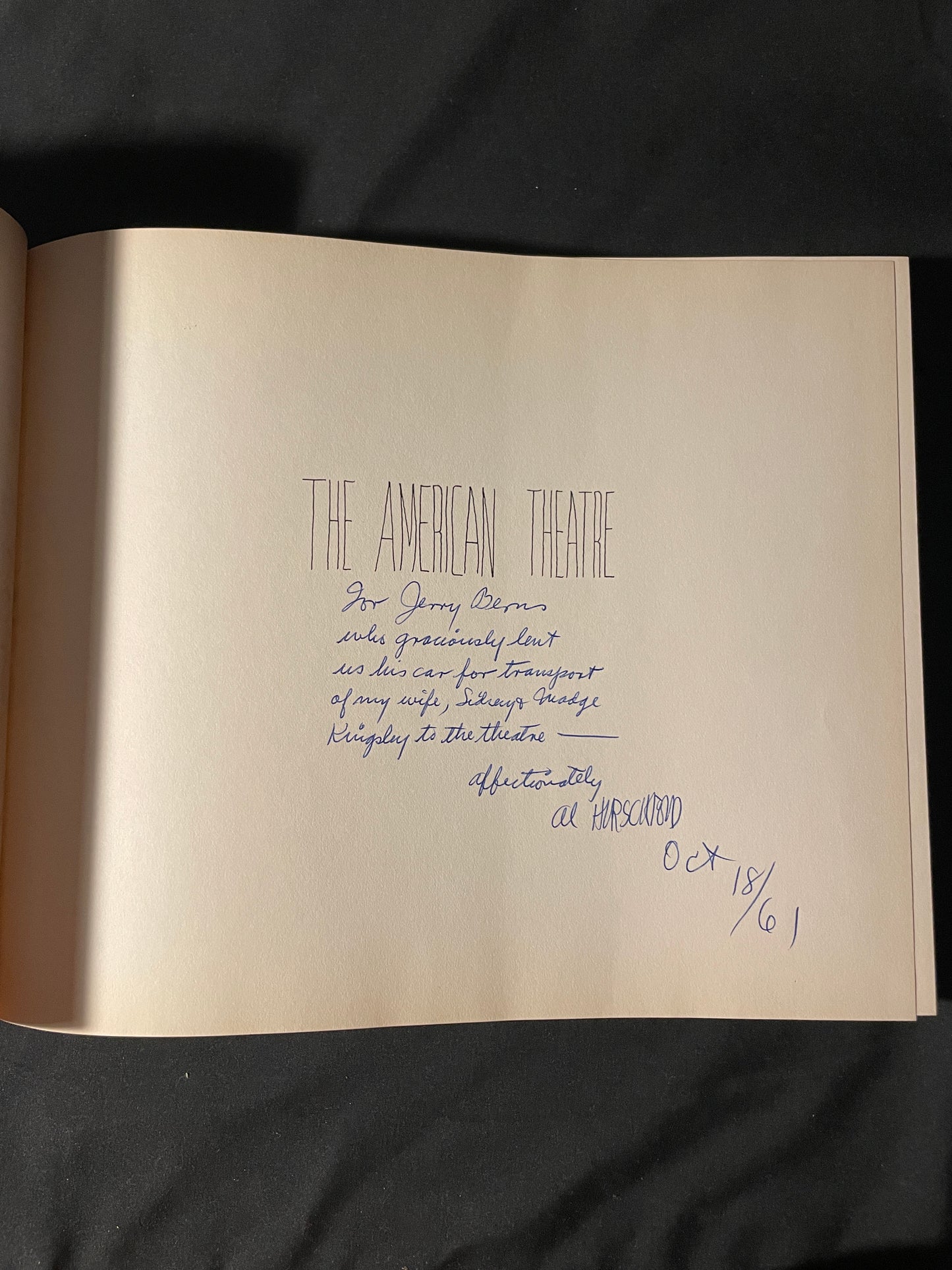 SIGNED The American Theatre as Seen by Al Hirschfeld